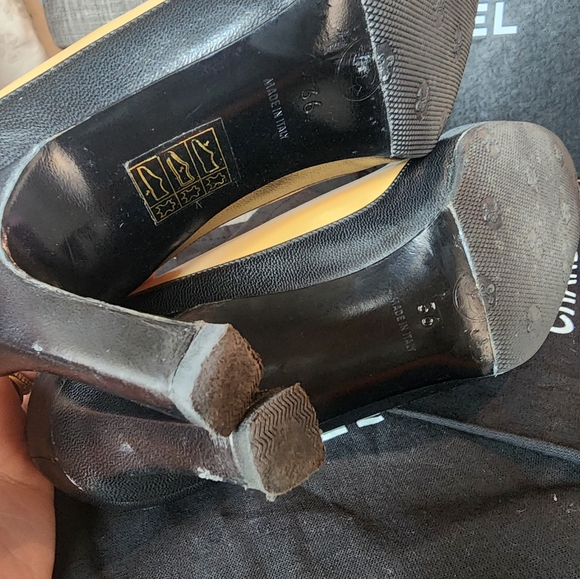Authentic CHANEL Black and Tan Heels - Picture 12 of 15